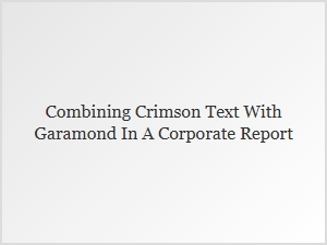 Combining Crimson Text with Classic Serif Fonts